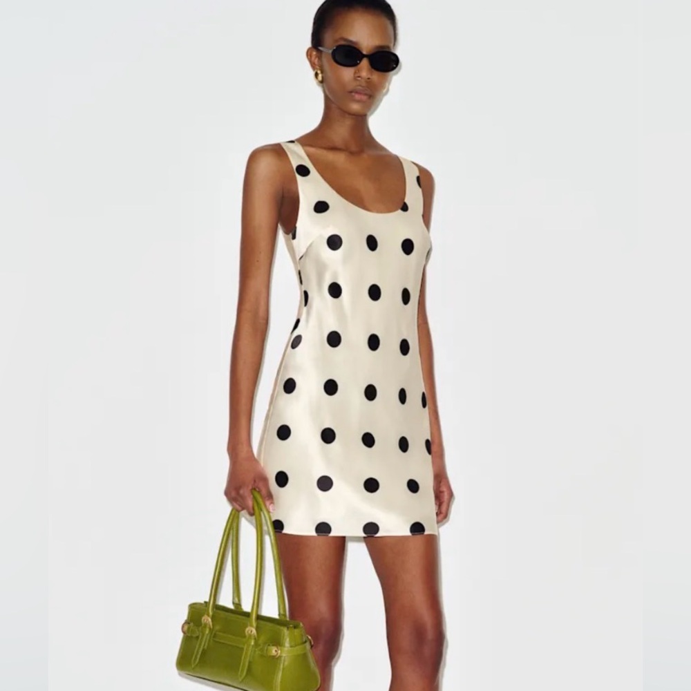 Eden Silk Dress-Polka Dot Sleeveless Dress